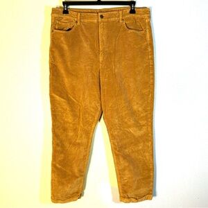 American Eagle Tan Corduroy Mom Jeans Ankle Size 18 Super Stretch Pockets Cuffed